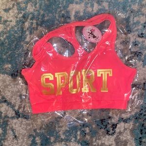 Pink sport bra